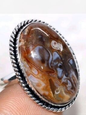Mexican Crazy Lace Agate Gemstone Jewelry 925 Sterling Silver Handmade Ring